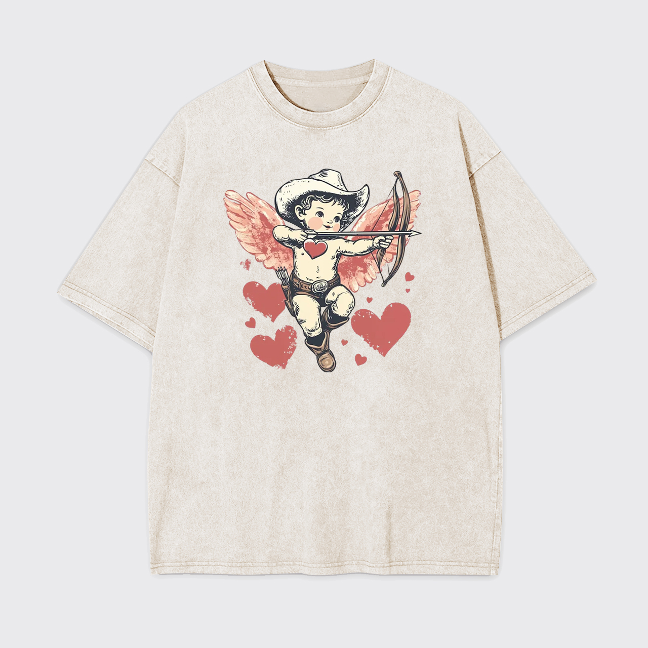 Retro Cupid Be My Valentine Garment-dye Tees