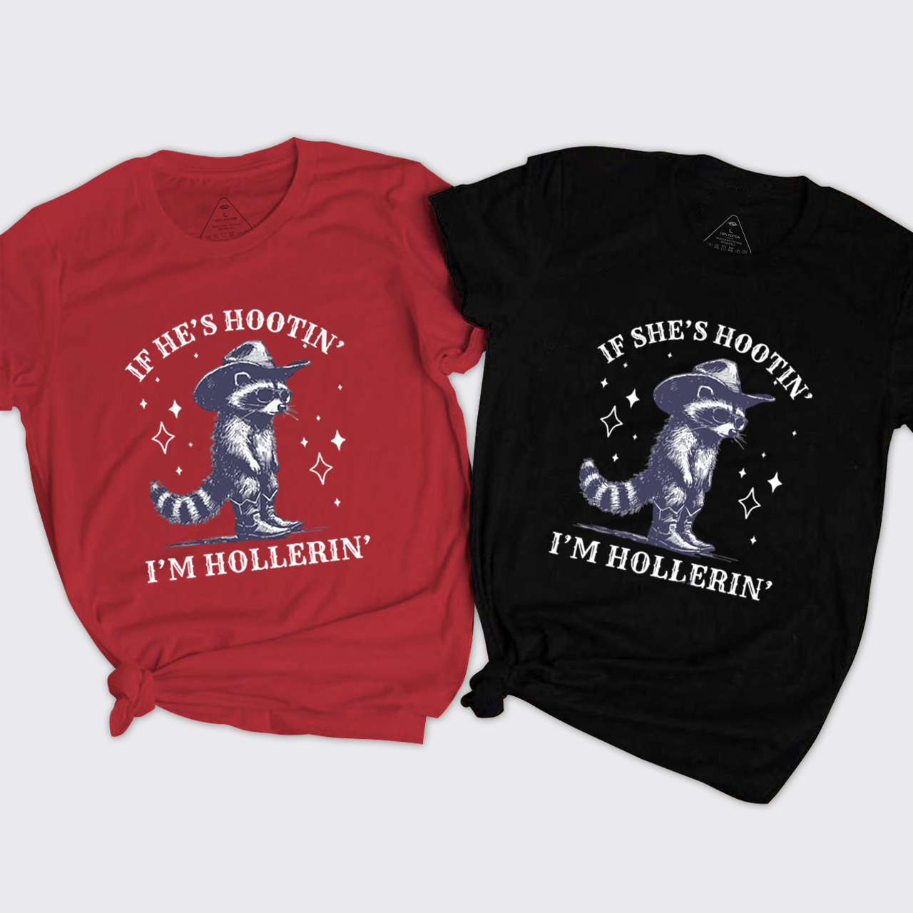 Funny Raccoon Matching Couples T-Shirts