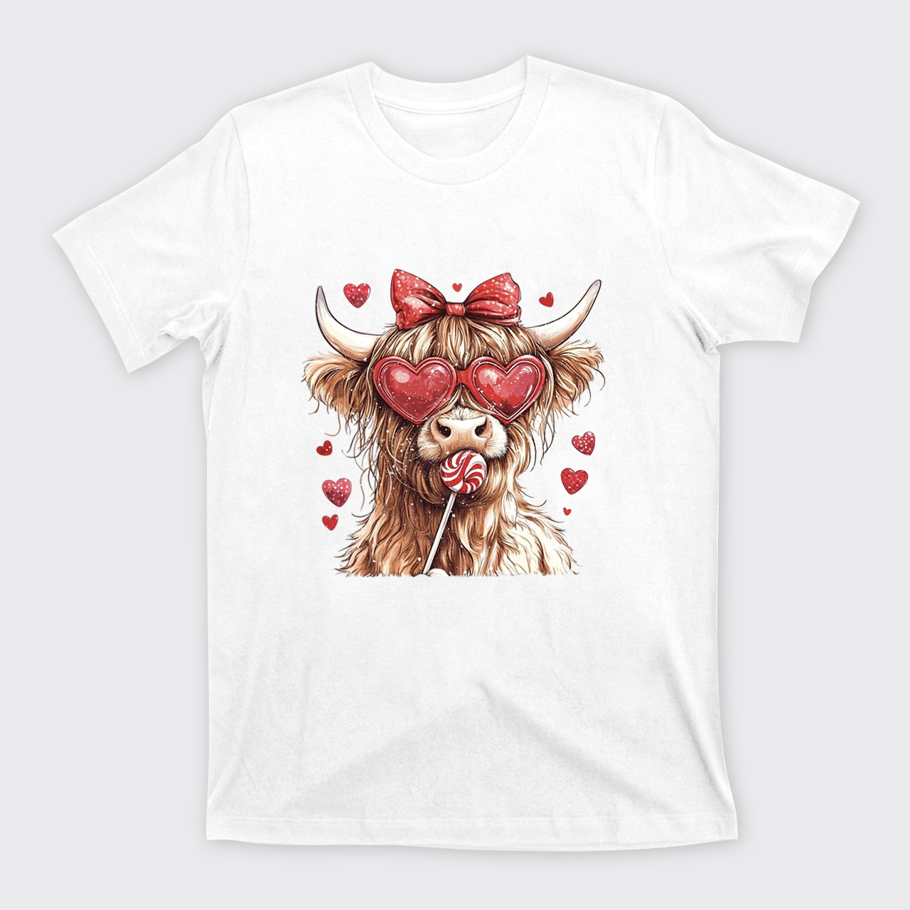 Highland Cow Valentine T-Shirts