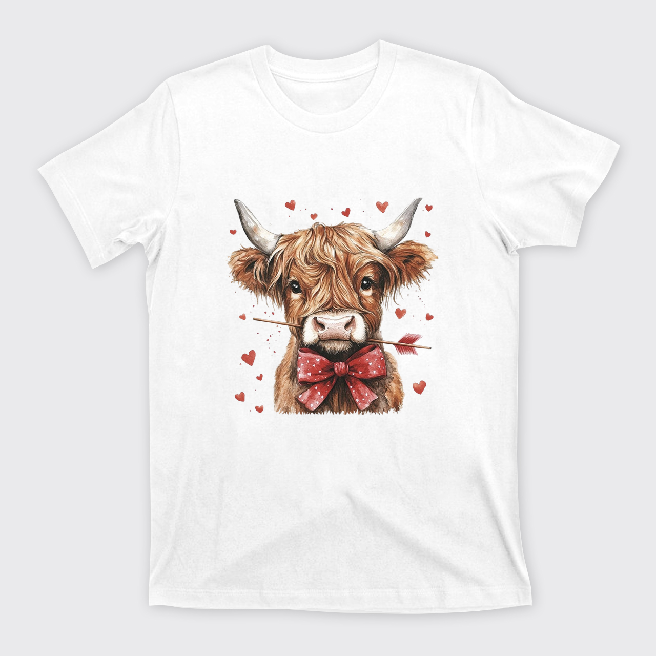 Highland Cow Valentine Heart T-Shirts