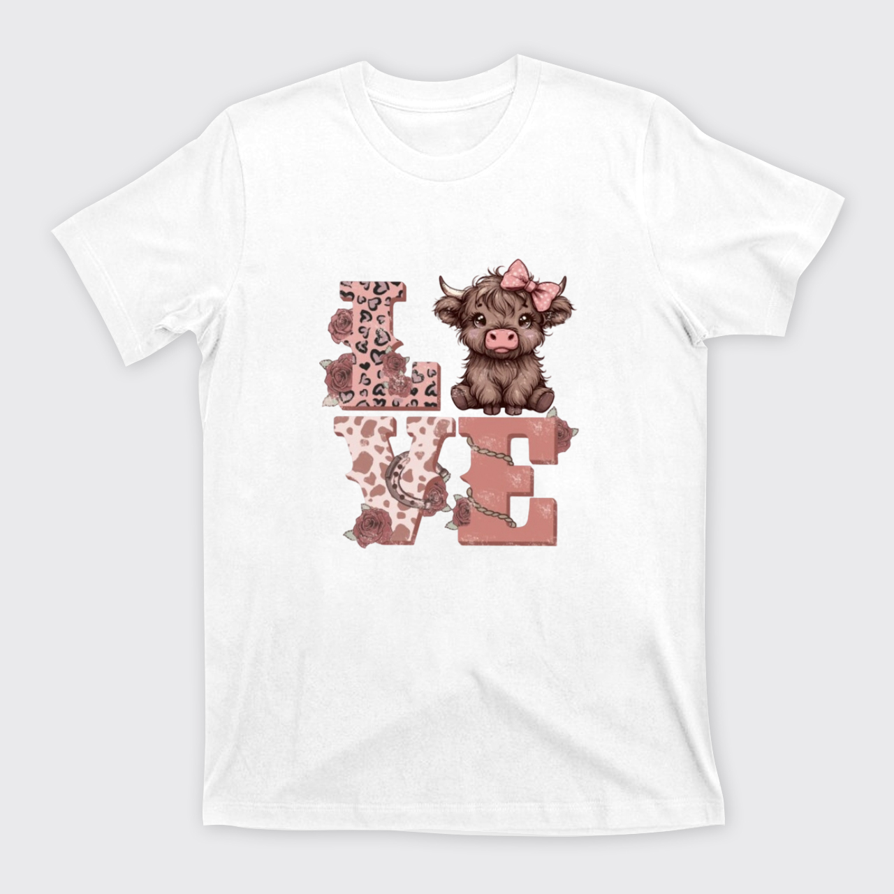 Valentines Highland Cow Love T-Shirts