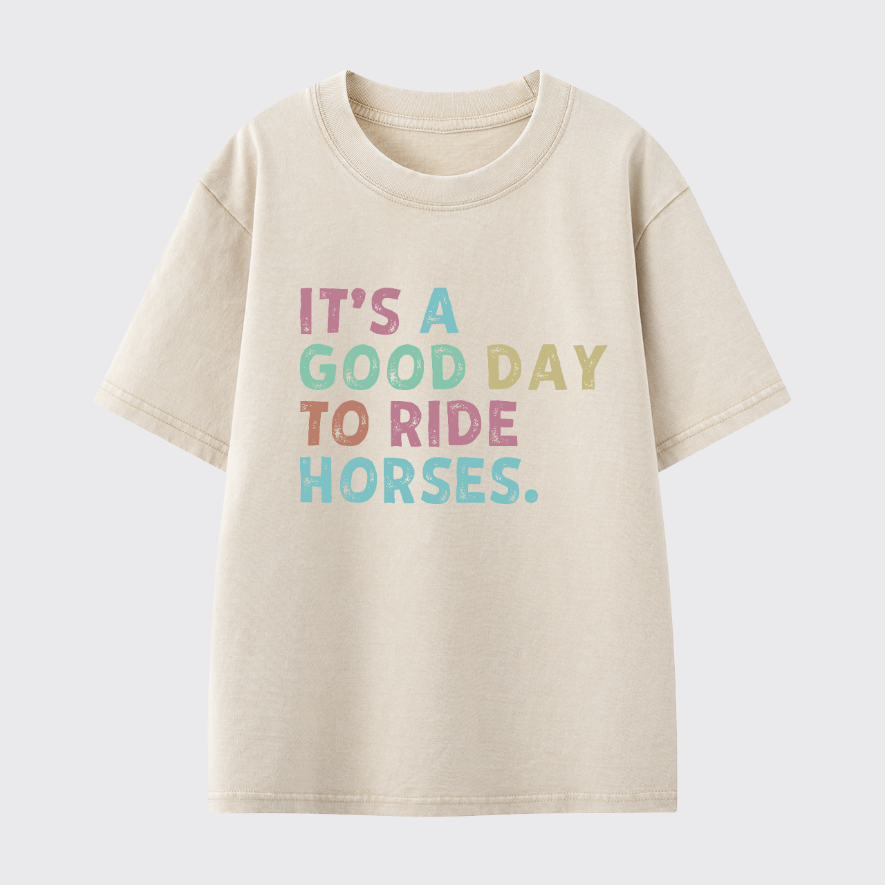 It's A Good To Ride Horses Washed Toddler T-shirt