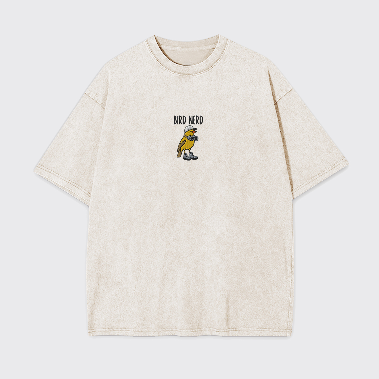 Embroidered Bird Nerd Garment-dye Tees
