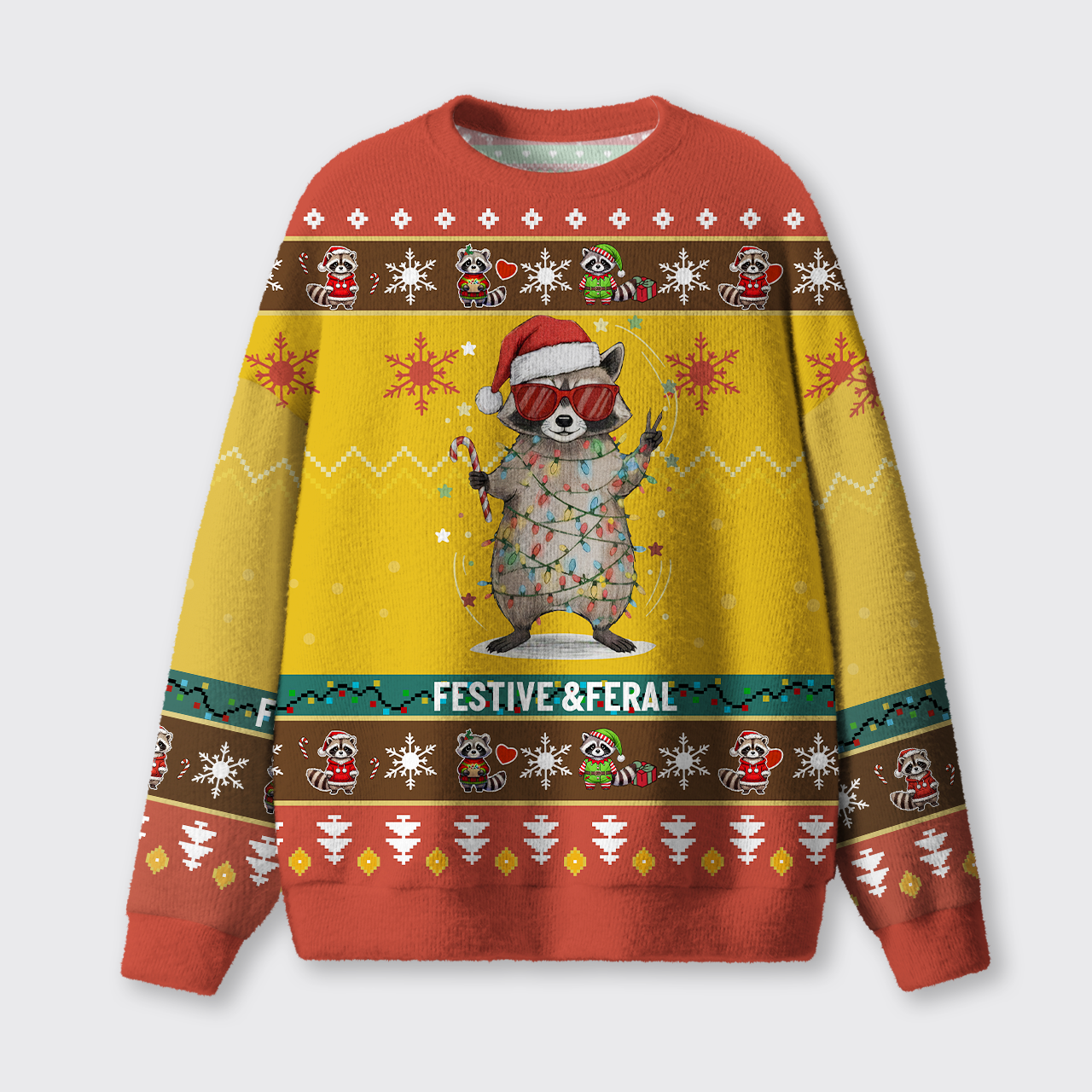 Feral and Festive Ugly Knit Sweatshirt
