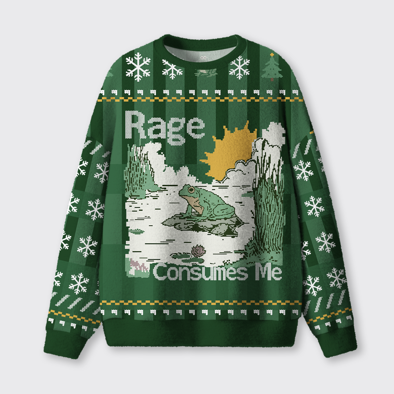 Rage Consumes Me Ugly Knit Sweatshirt