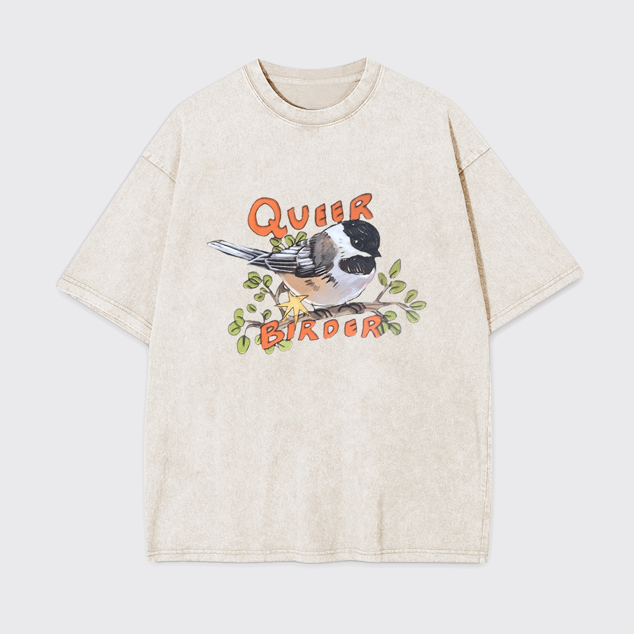 Queer Birder Chickadee Garment-dye Tees