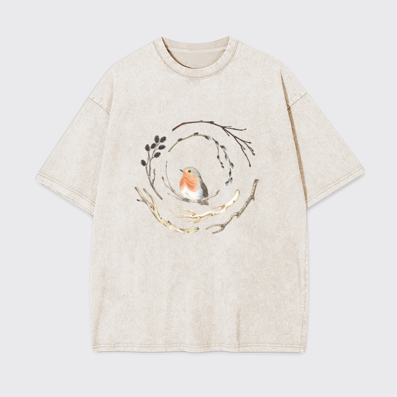 Watercolor Robin Bird Garment-dye Tees