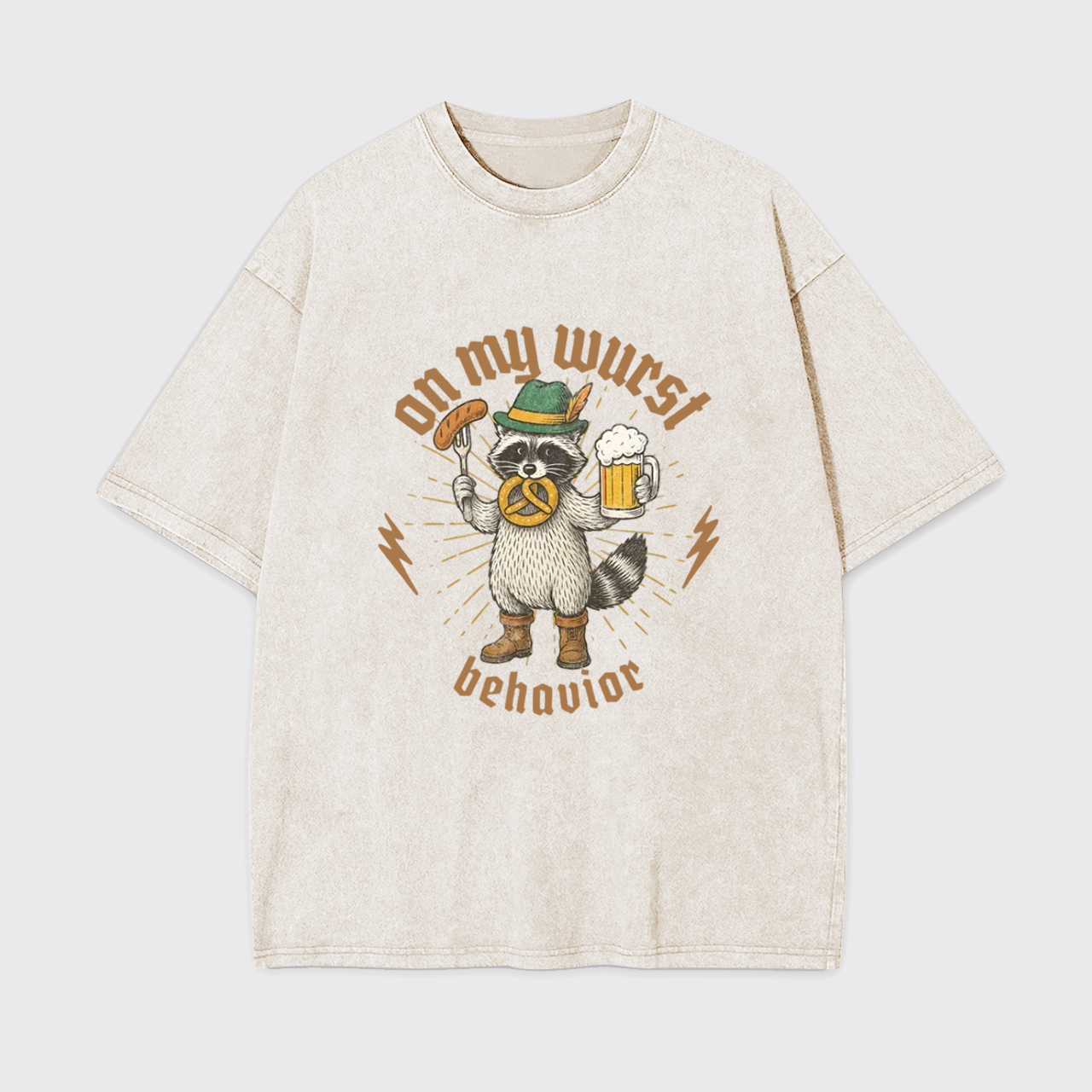 Beer Drinking Raccoon Garment-dye Tees