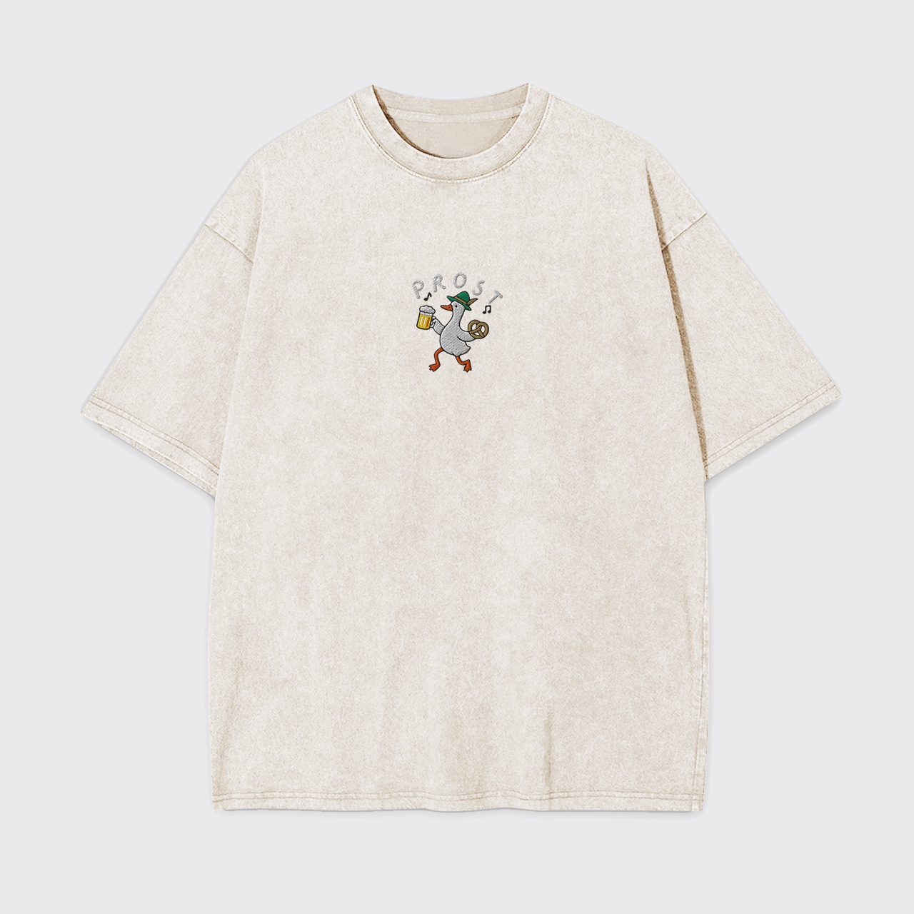 Embroidered Goose Beer Garment-dye Tees