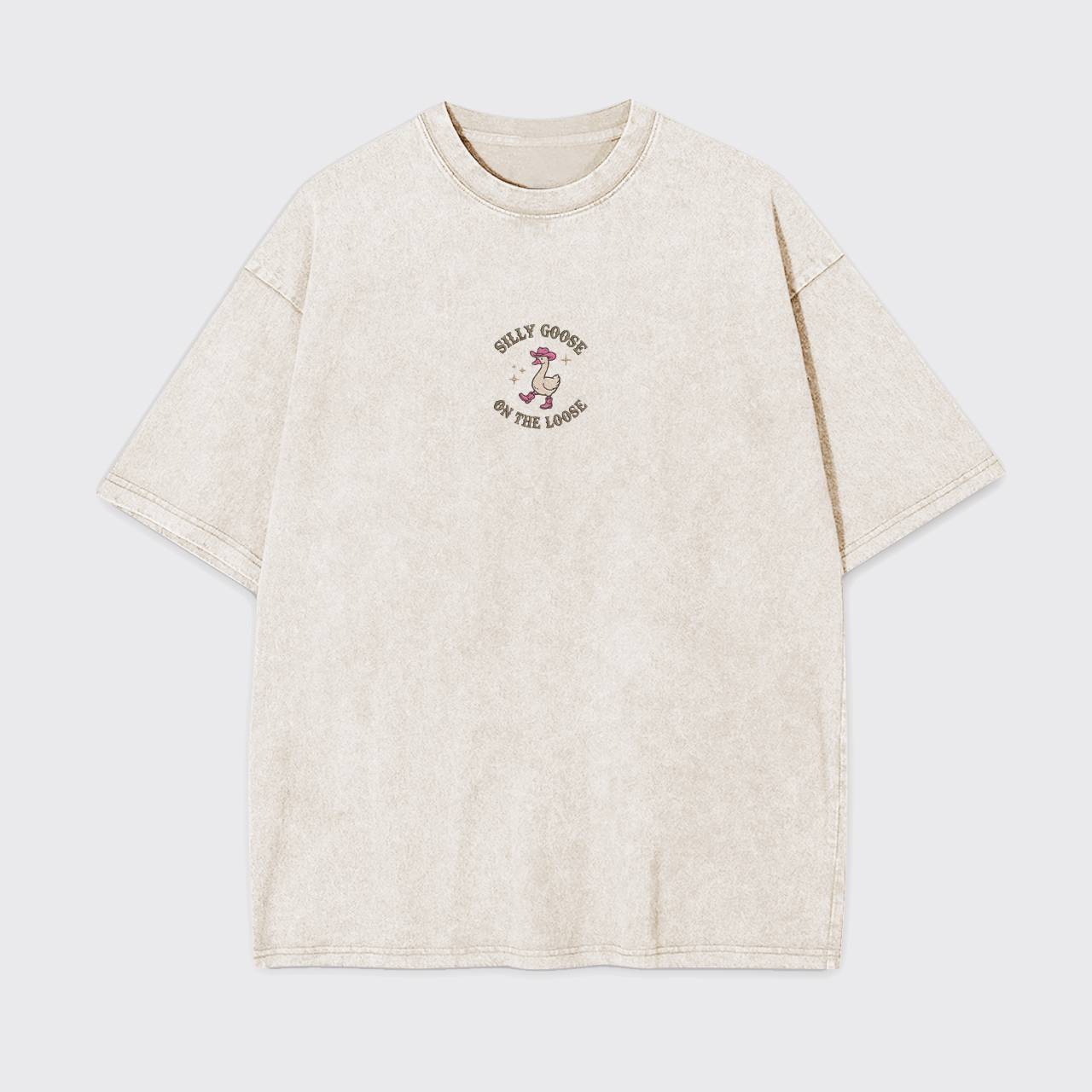 Embroidered Silly Goose On The Loose Cowgirl Garment-dye Tees