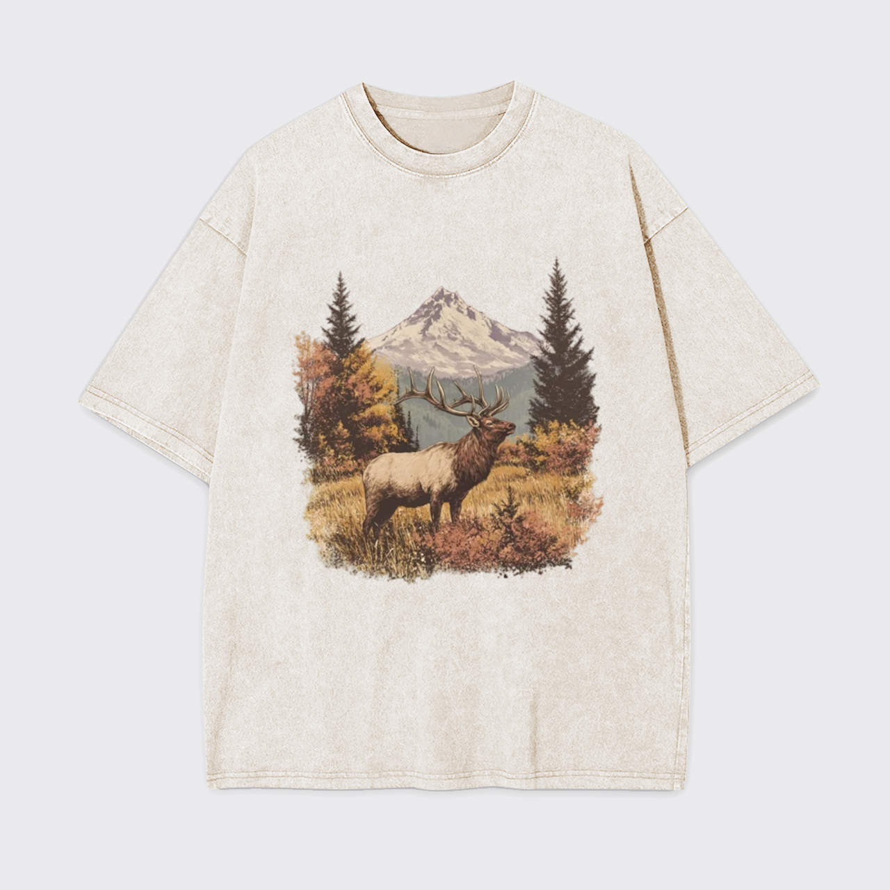 Retro Elk Garment-dye Tees