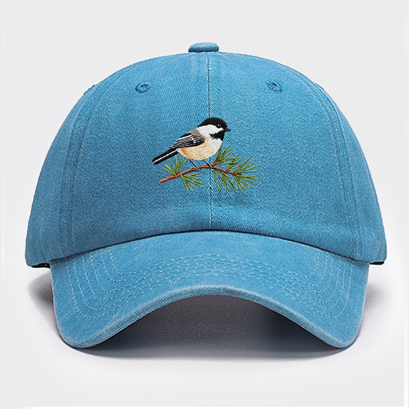 Embroidered Chickadee Baseball Cap