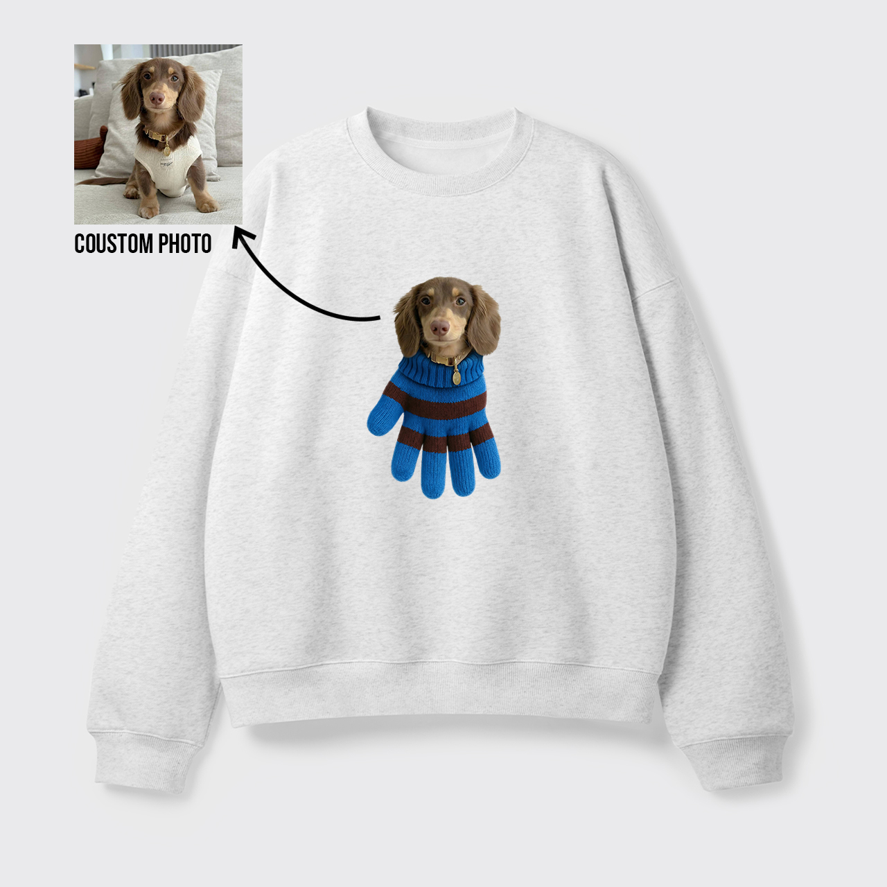 Personalized Pet in a Glove Fleece Sweatshirt