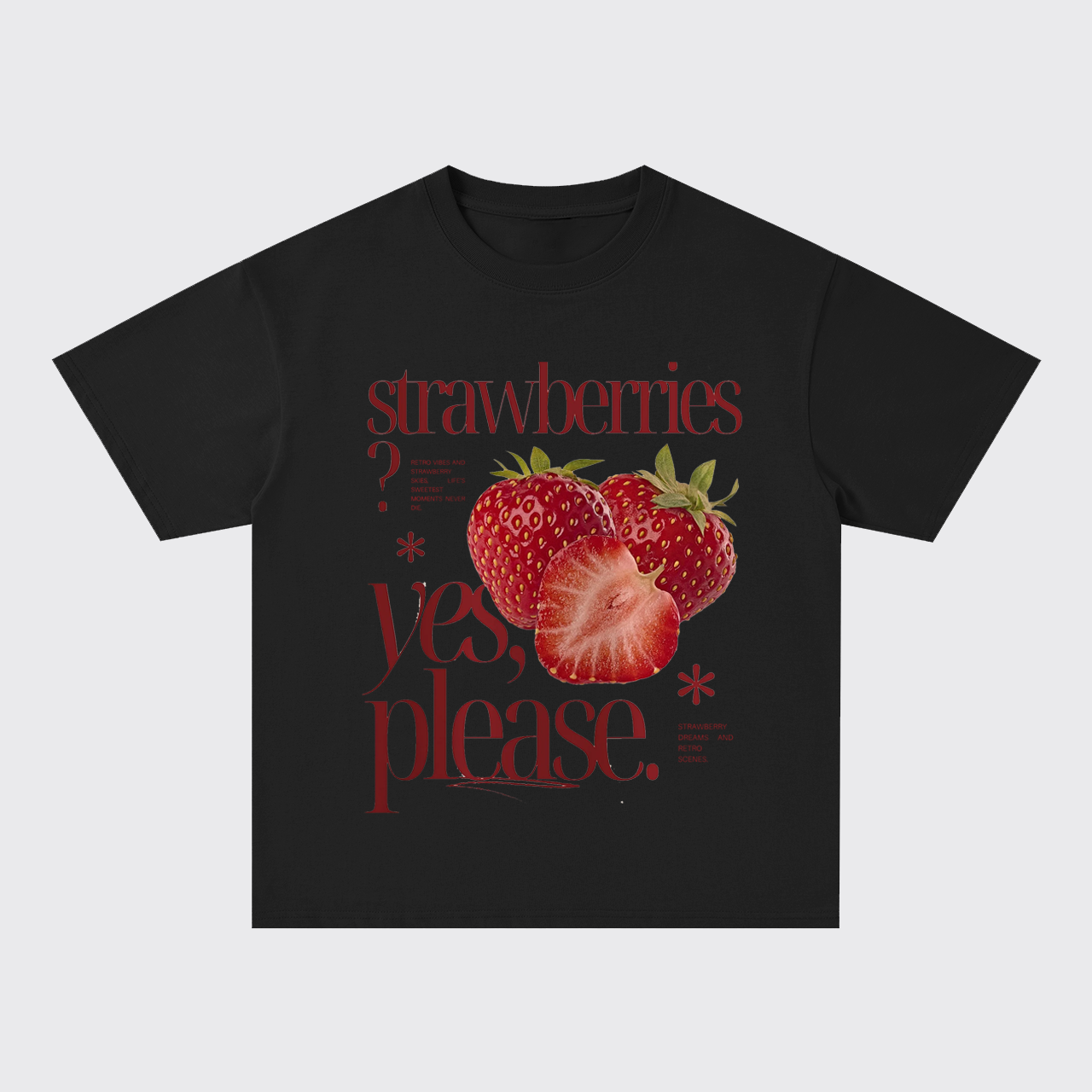 Retro Style-Fresh Strawberry Oversize T-Shirts