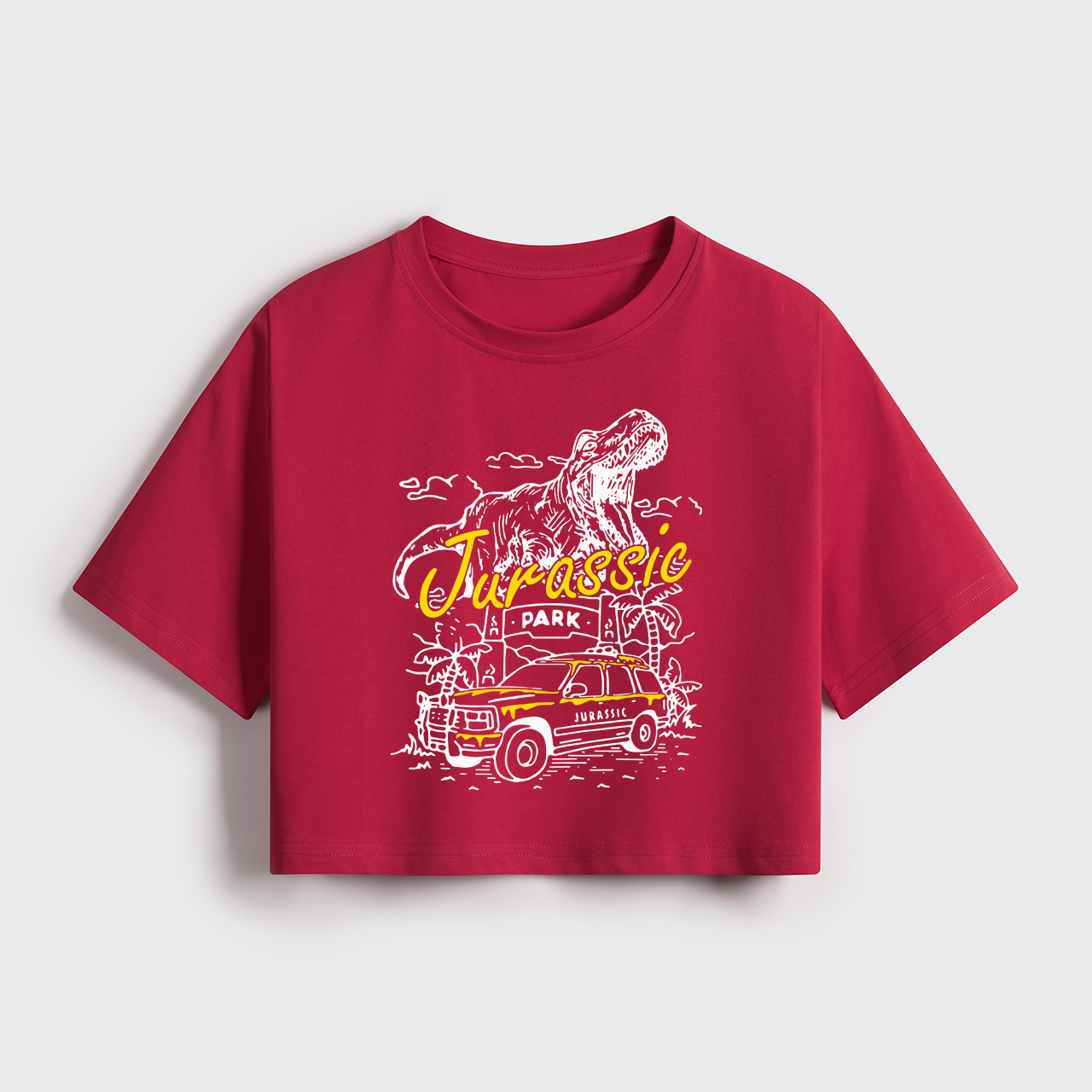 Vintage Summer Island Of Adventur Cropped Boxy Tee