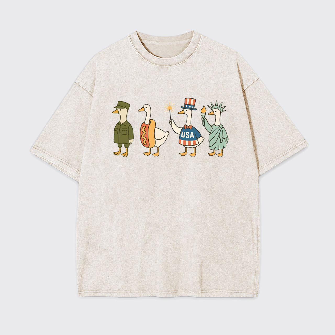 4th Of July-Patriotic Goose Garment-dye Tees
