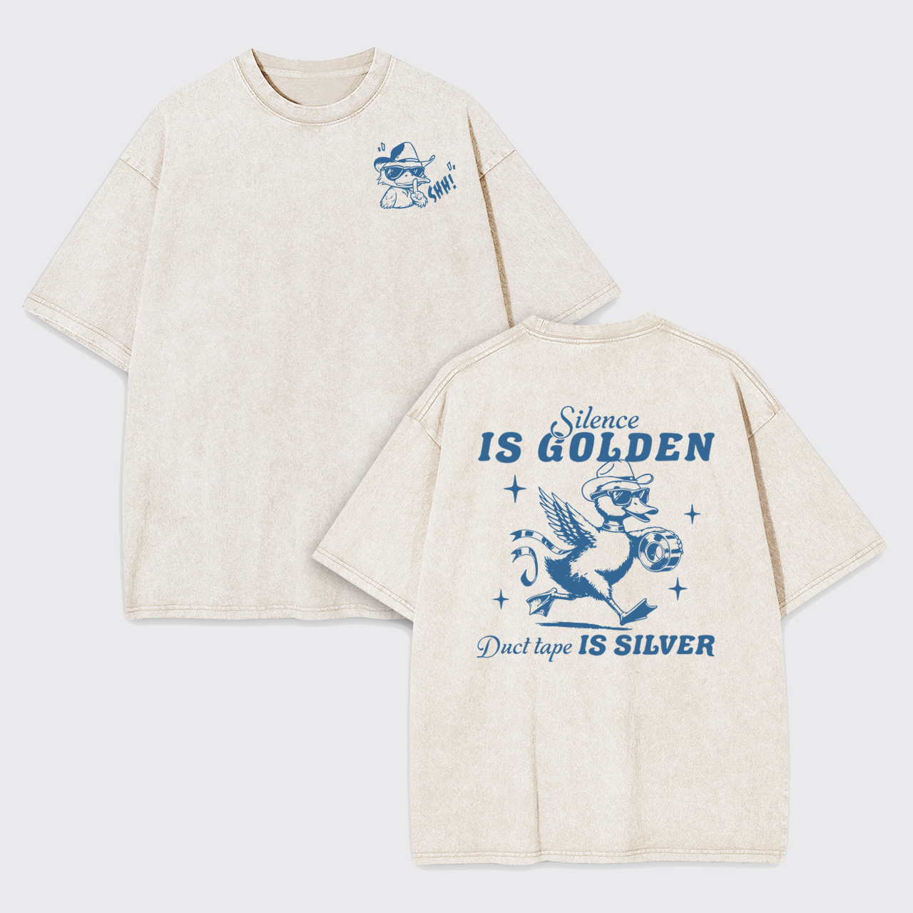 Retro Funny Animal-Shh Garment-dye Tees