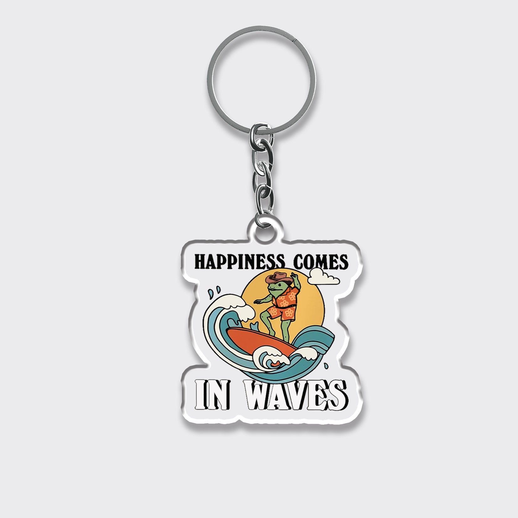 Happiness Comes In Waves_Cowboybay Keychain