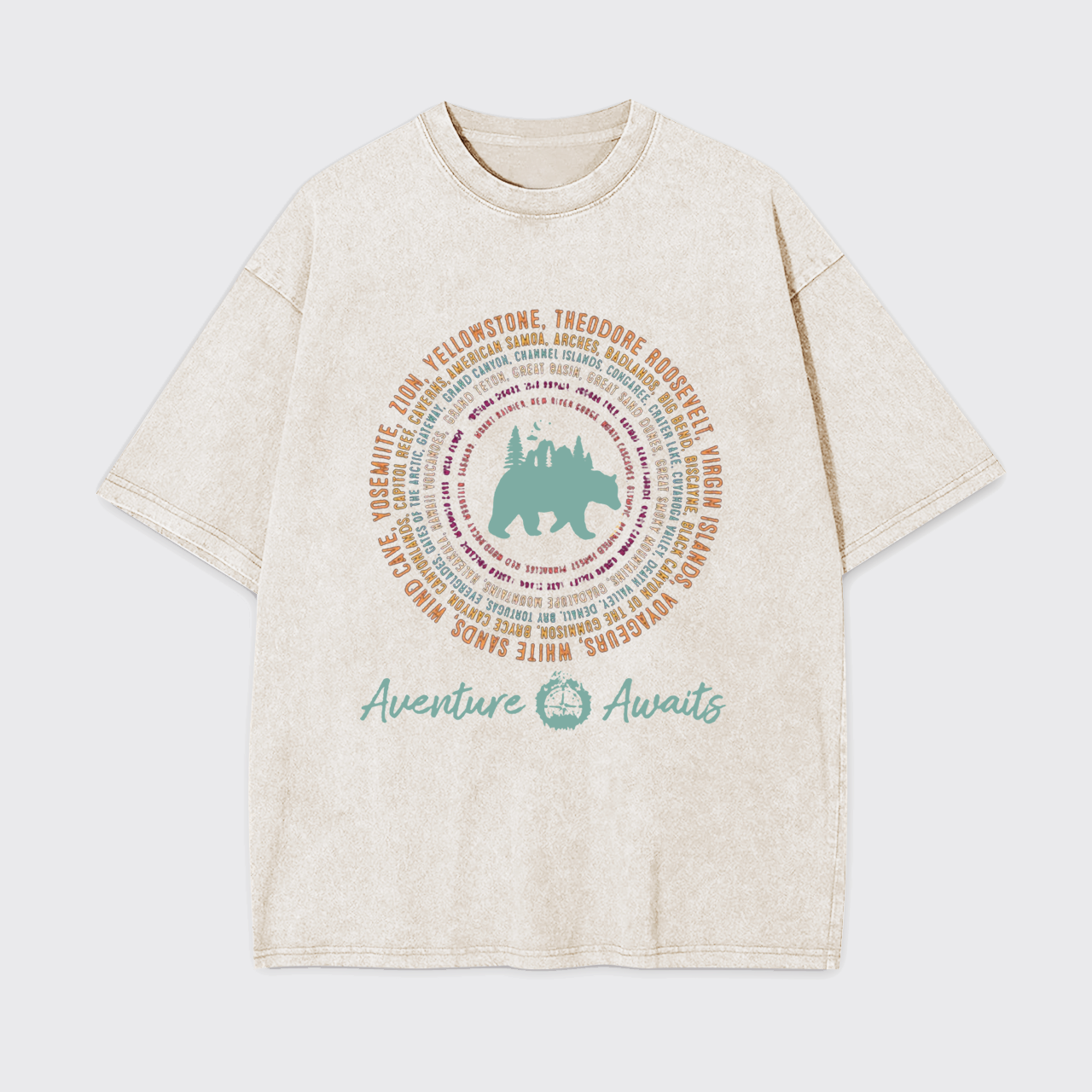 Circular National Park Theme Garment-dye Tees