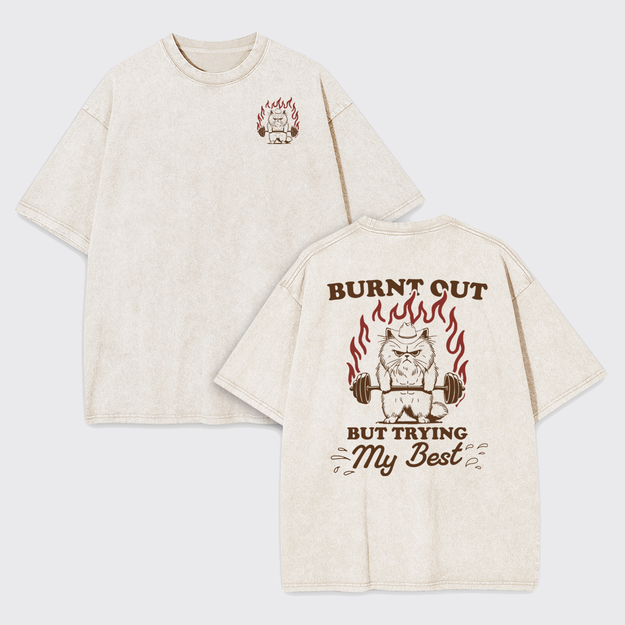 Mental Health-Burnt Out But Hoping For The Best Garment-dye Tees