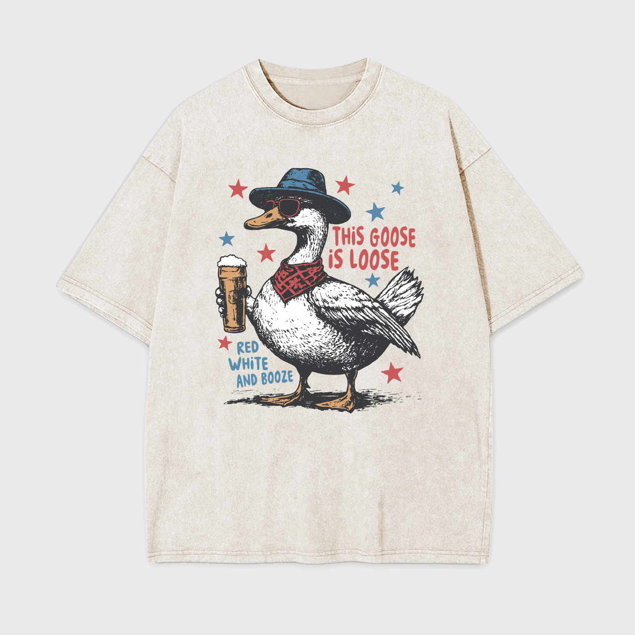 Humorous 4th Of July-This Goose Is Loose Garment-dye Tees