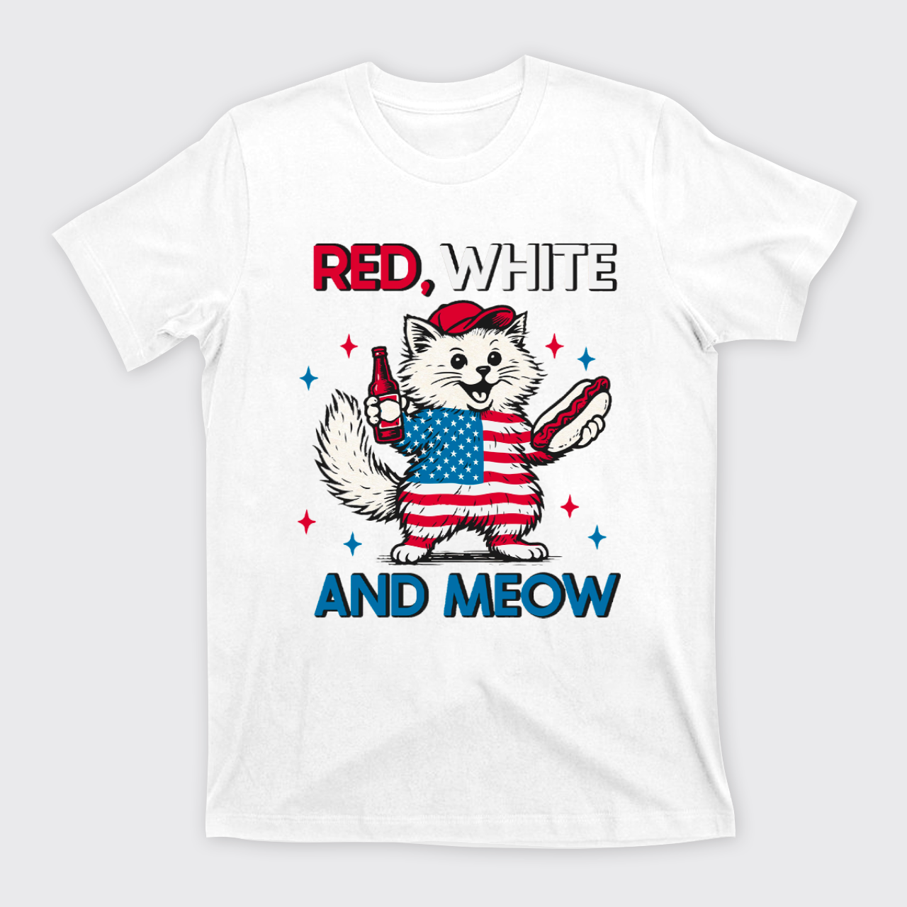 Funny Independence Day-Patriotic Cat T-Shirts