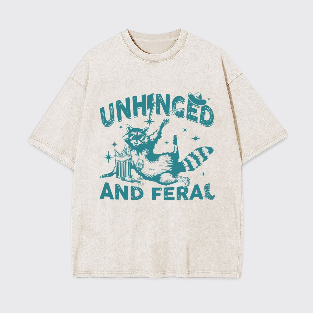 Unhinged And Feral Raccoon Garment-dye Tees
