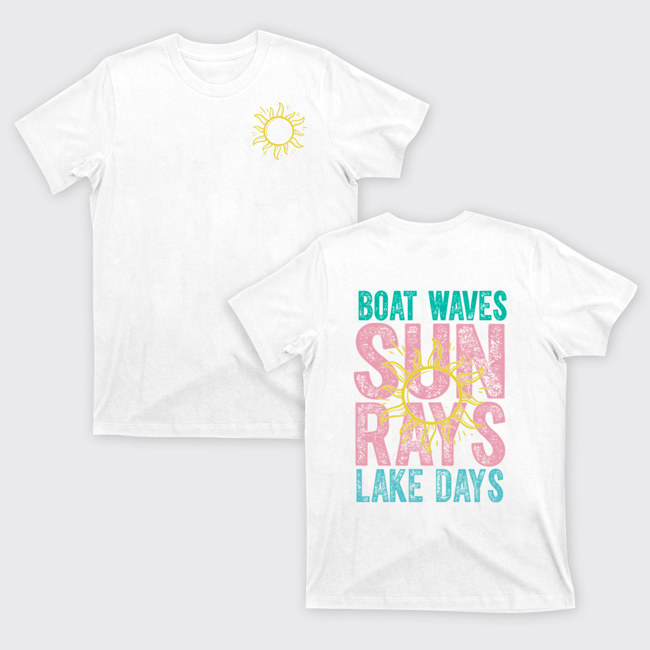 Summer,Boat Waves Sun Rays Lake Days T-Shirts