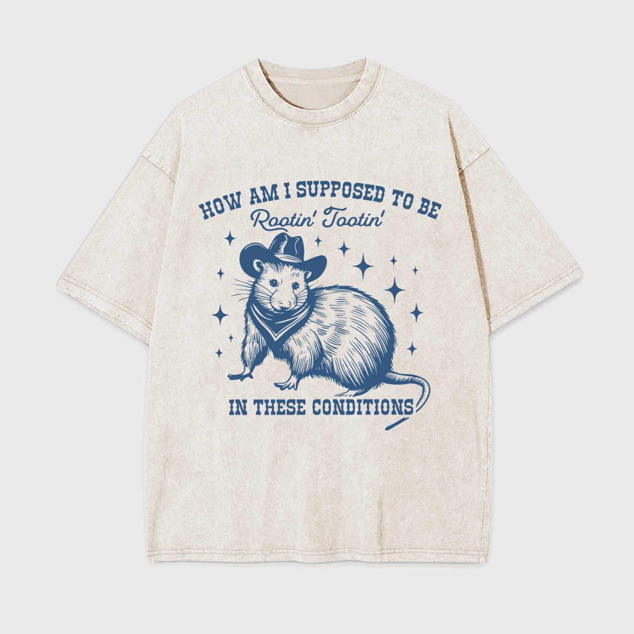 Funny Cowboy Opossum Garment-dye Tees