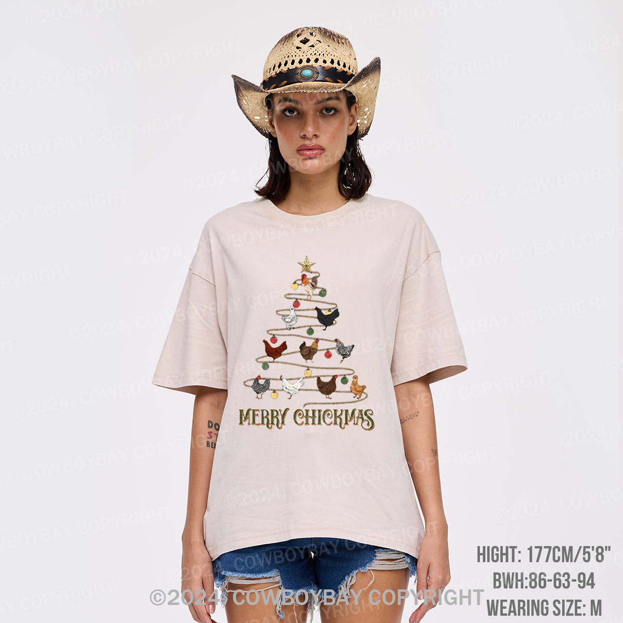 Christmas Chicken Vintage Garment-dye Tees