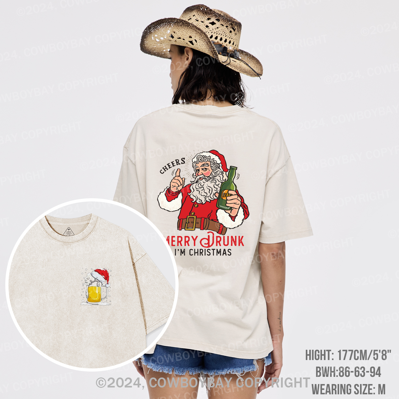 Merry Drunk,I'm Christmas-Santa Garment-dye Tees