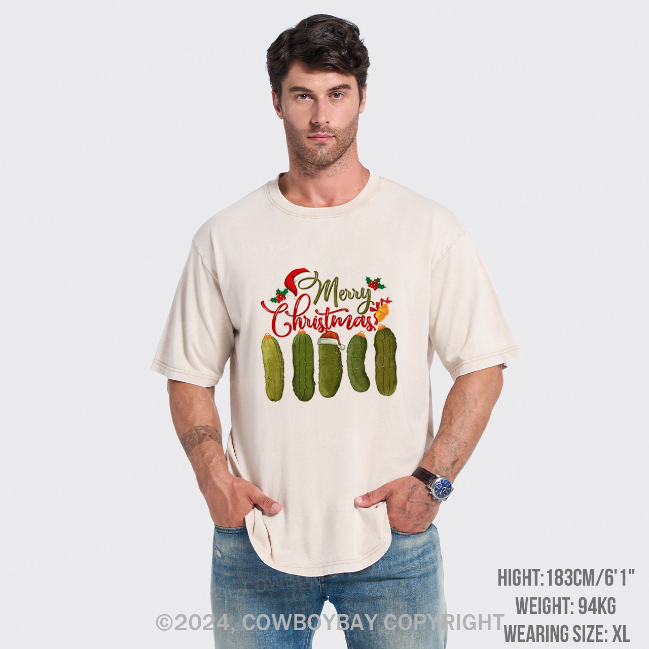 Pickles Merry Christmas Garment-dye Tees