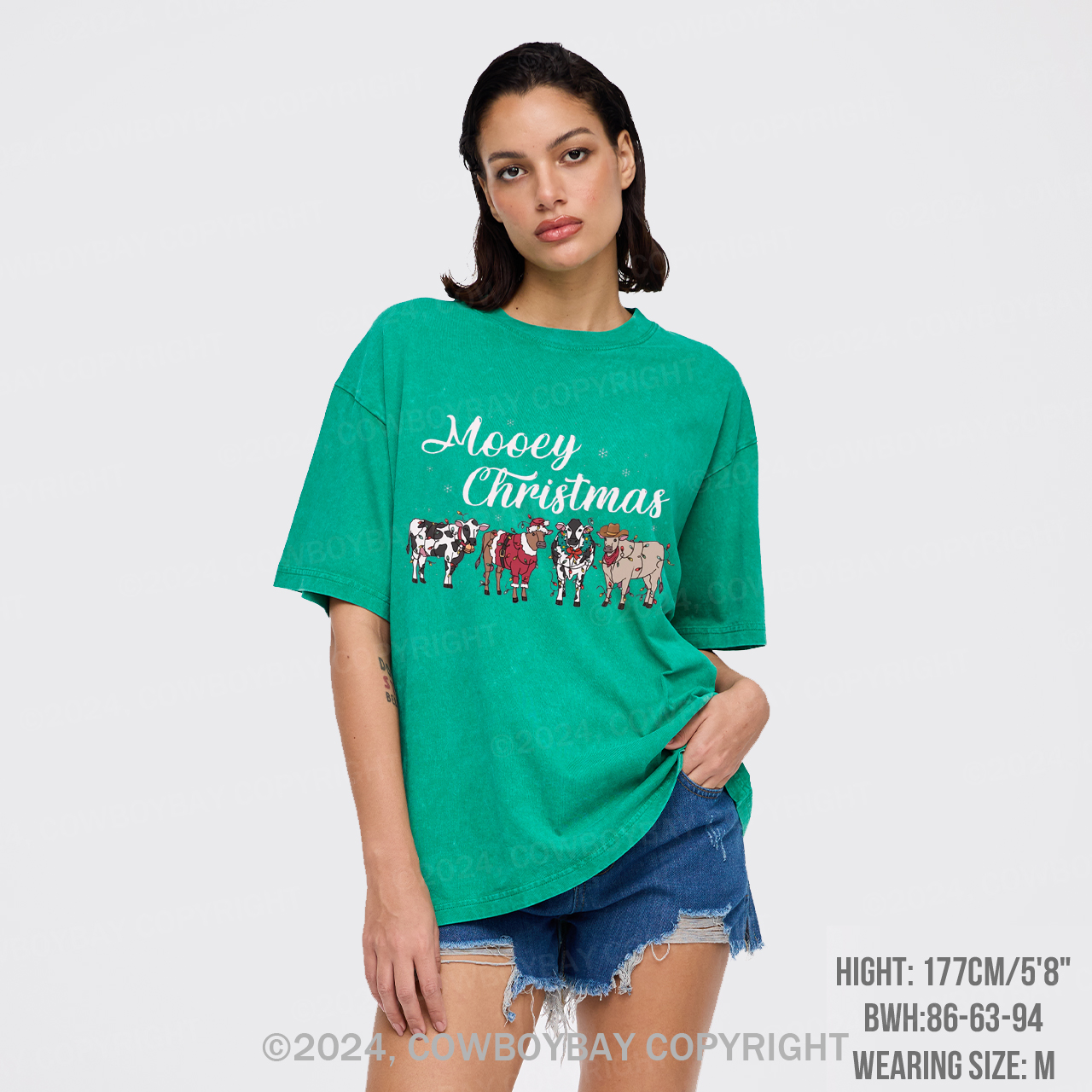 Farm Christmas Cow Garment-dye Tees