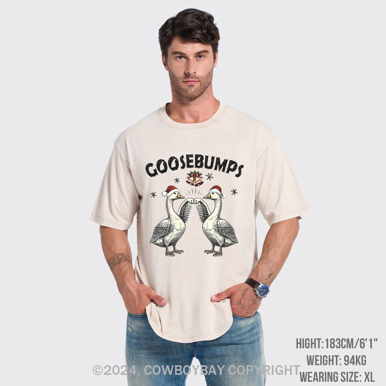 Goose Bumps For Christmas Garment-dye Tees