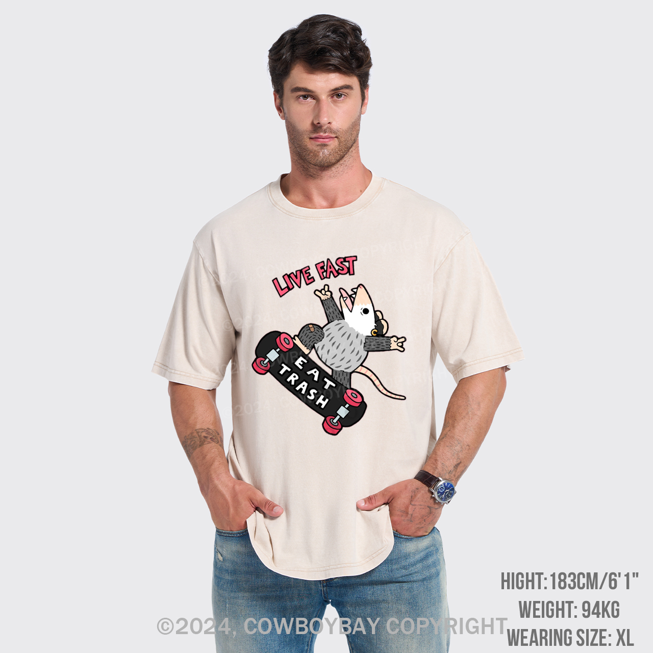 Live Fast Eat Trash Garment-dye Tees