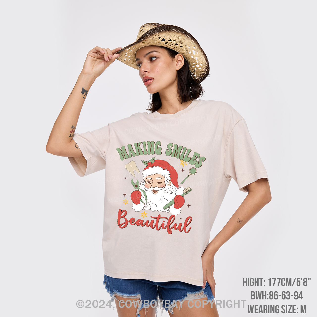 Making Smiles Santa Teeth Beautiful Garment-dye Tees