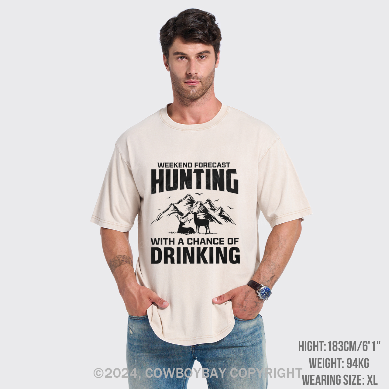 Weekend Forecast Hunting With A Chance Of Drinking Garment-dye Tees