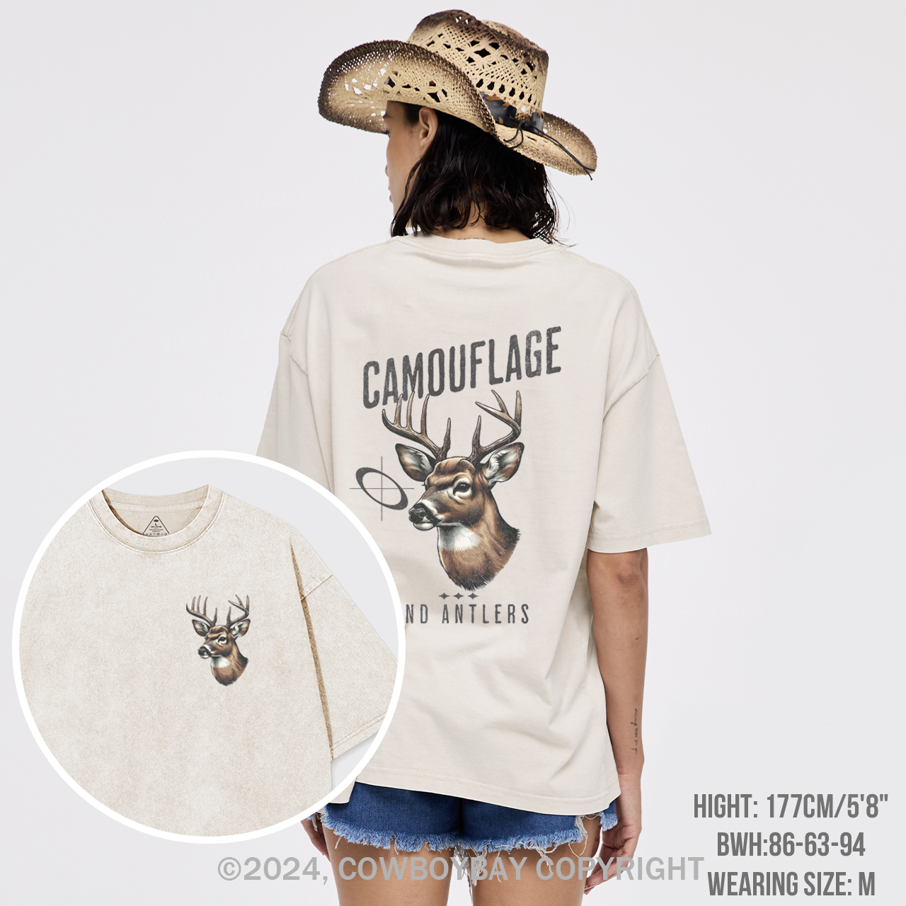 Camouflage Deer Hunting Garment-dye Tees