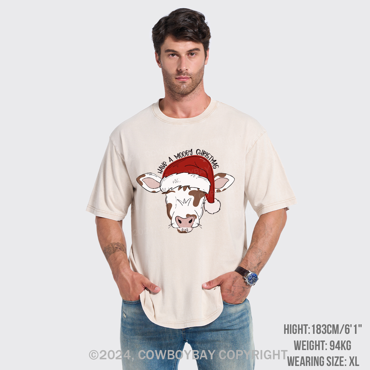 Mooey Christmas Boy Garment-dye Tees