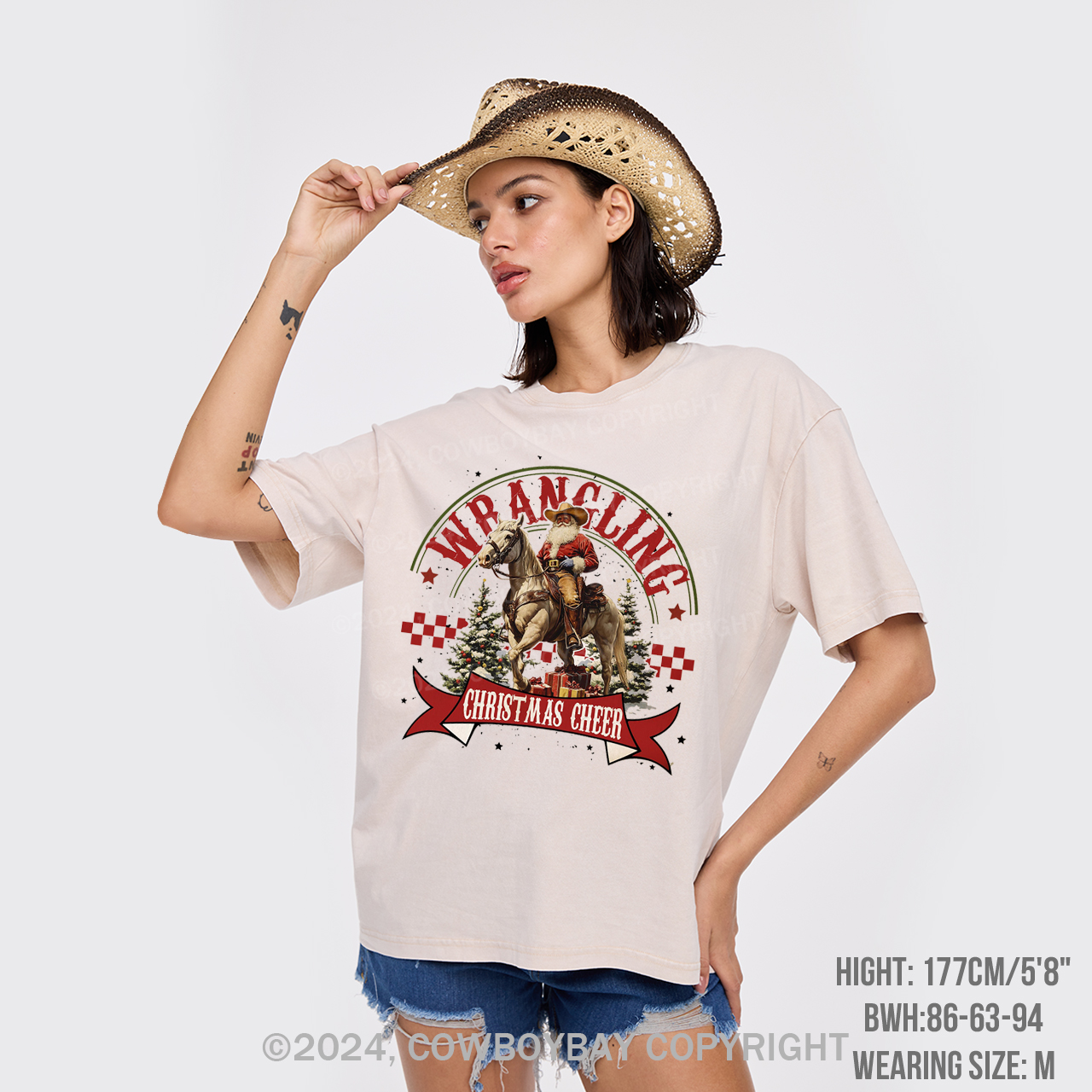 Wrangling Christmas Cheer Garment-dye Tees
