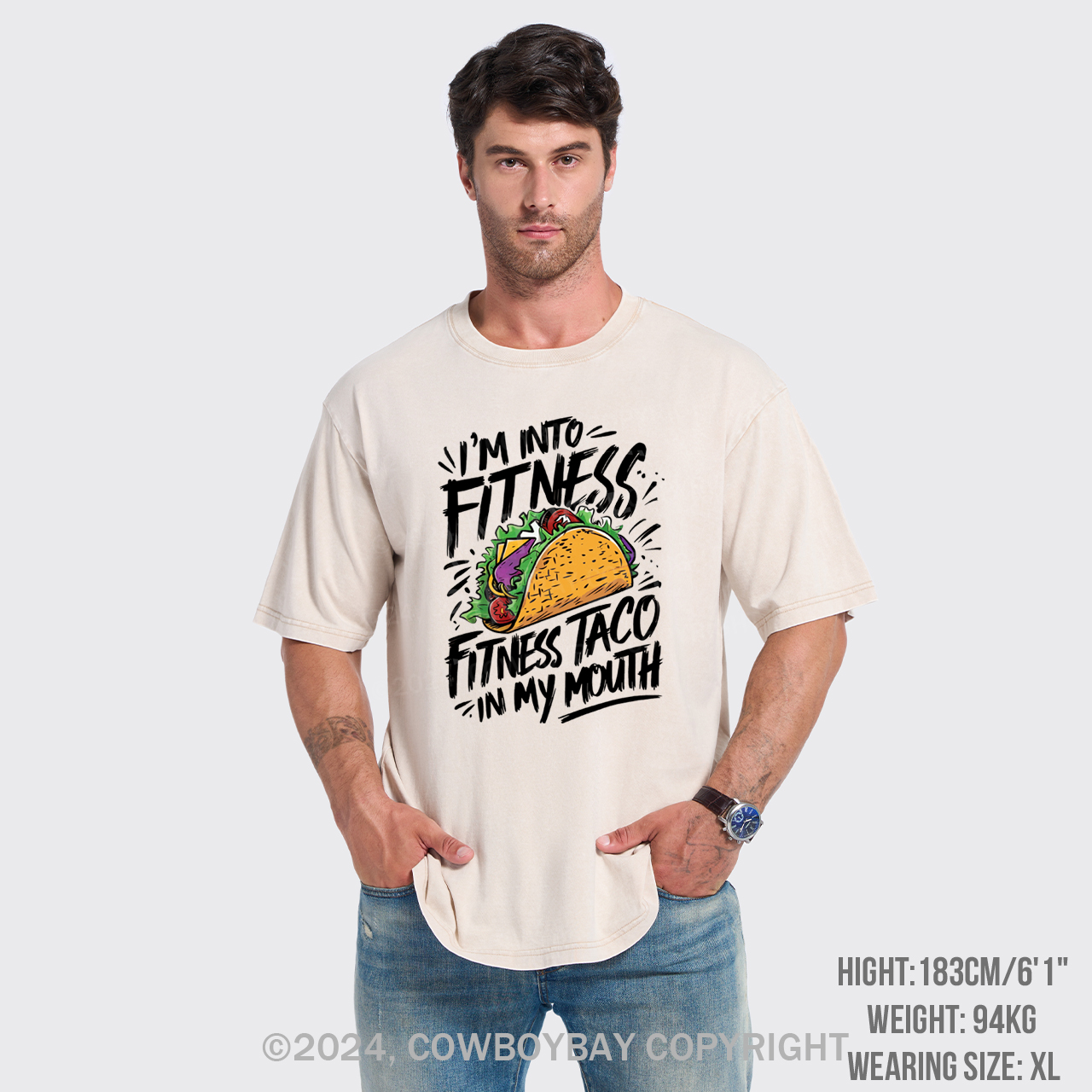 I'm Into Fitness, Fitness Taco In My Mouth Garment-dye Tees