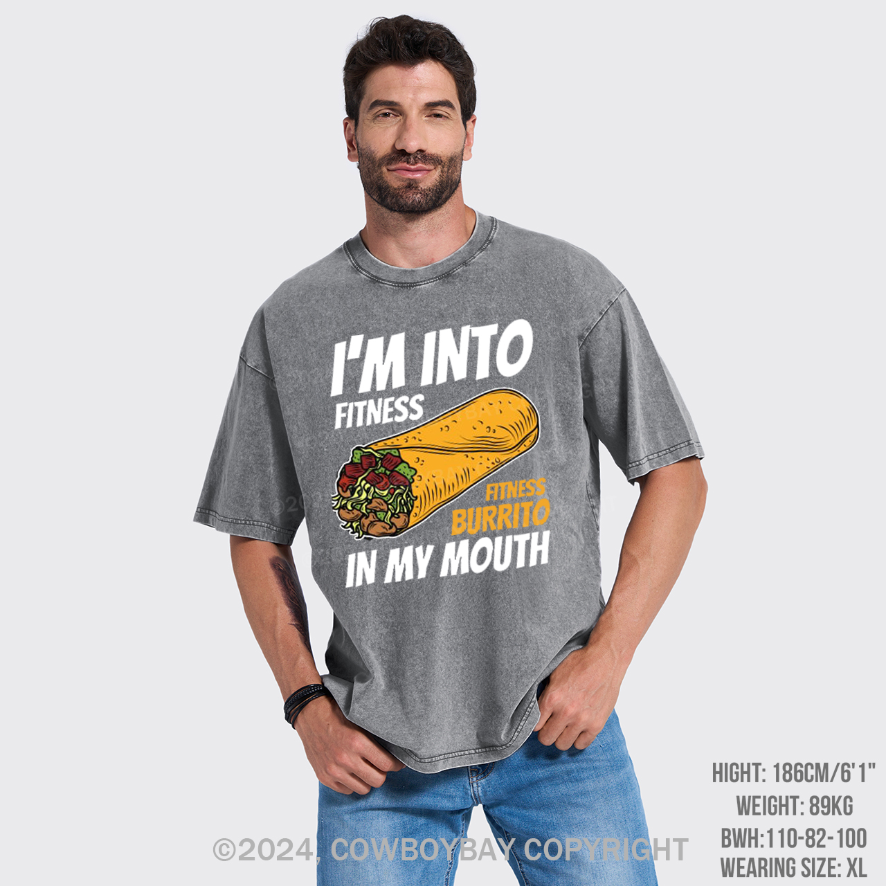 I'm Into Fitness Fitness Burrito In My Mouth Garment-dye Tees