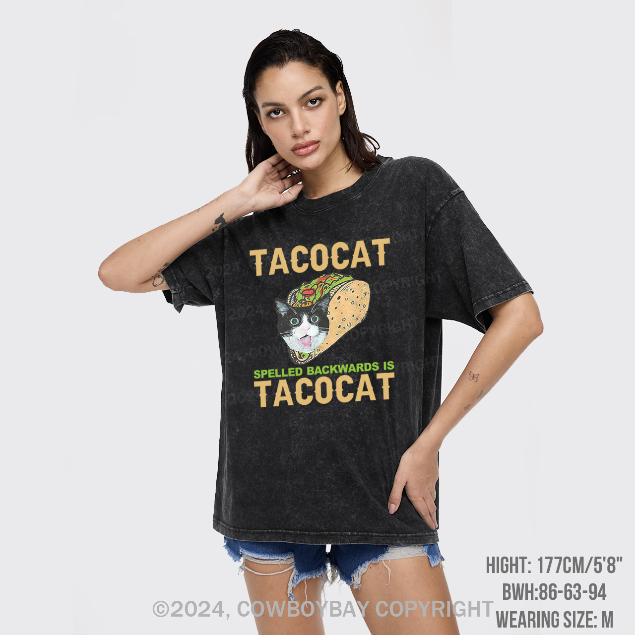 Tacocat Spelled Backwards Is Tacocat Garment-dye Tees