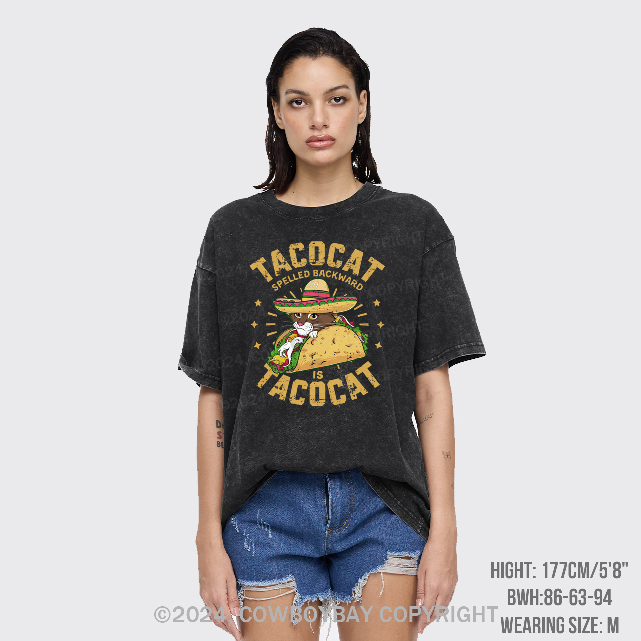 Tacocat Spelled Backward Is Tacocat Garment-dye Tees