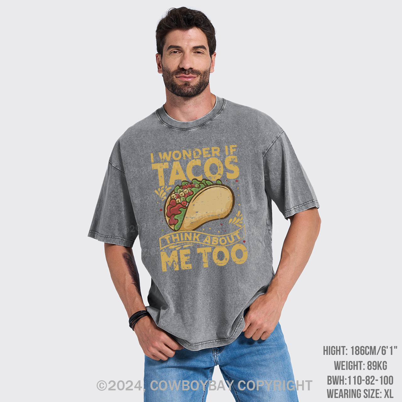 I Wonder If Tacos Think About Me Too Garment-dye Tees