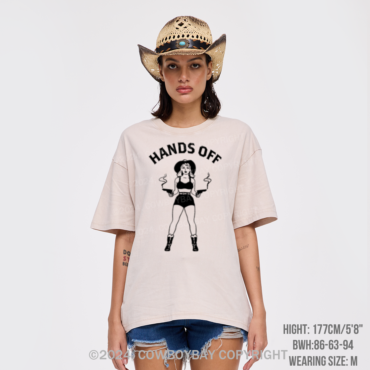 Hands Off Country Girl Cowboy Garment-dye Tees