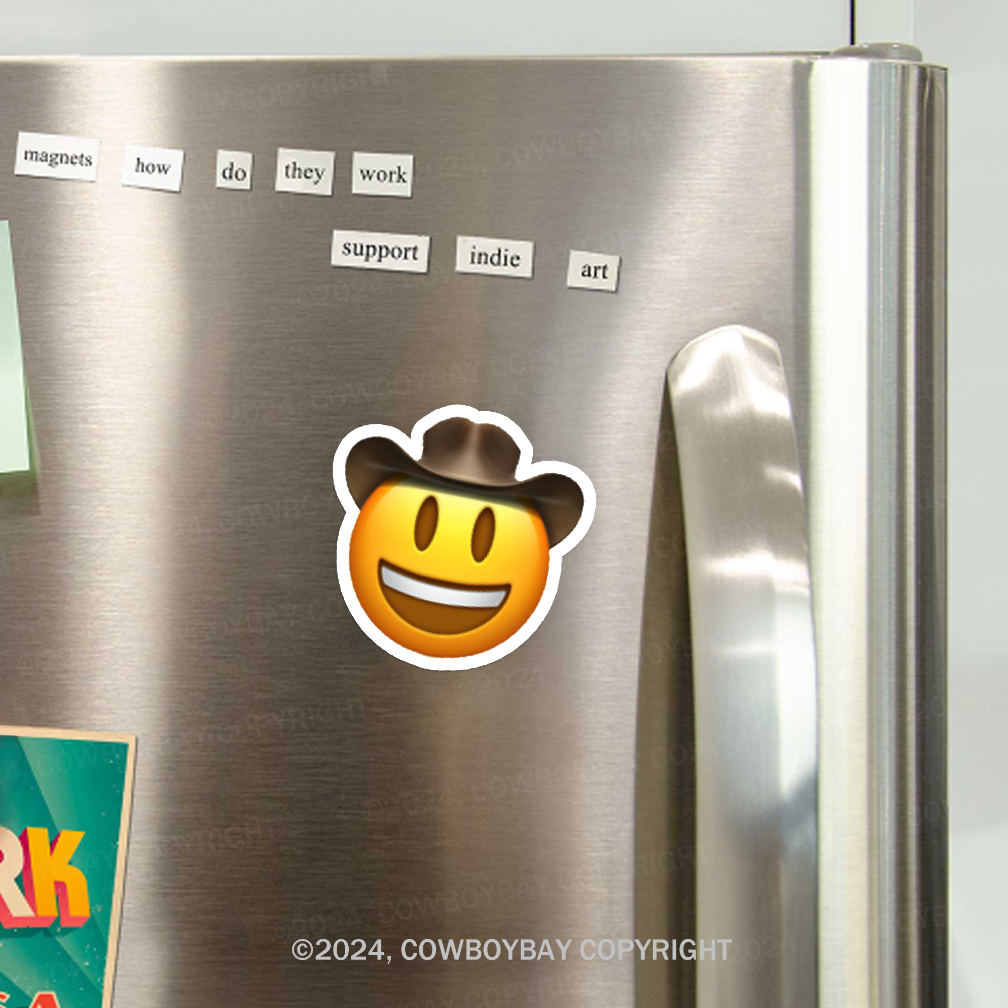 Cowboy Emoji Fridge Magnet