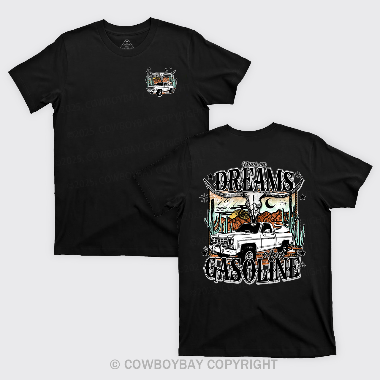 Runs on Dreams and Gasoline Country Cowboy T-Shirts