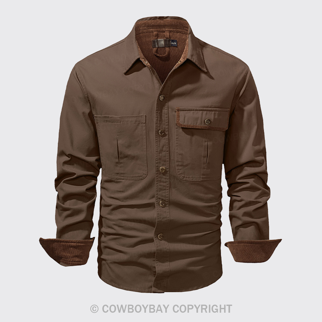 Brown Corduroy Washed Cotton Shirt