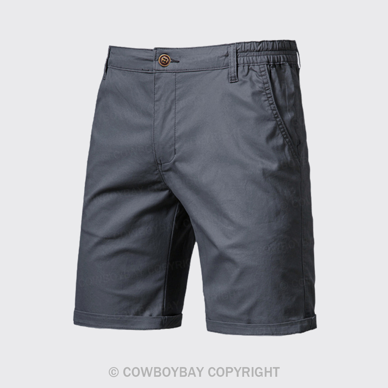 Grey Men's Cotton Casual Shorts